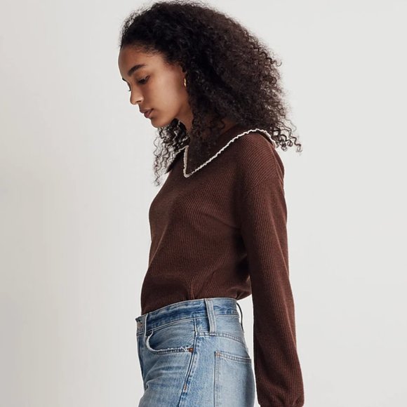 XL Ruffle Collared Long-Sleeve Top - Picture 3 of 8